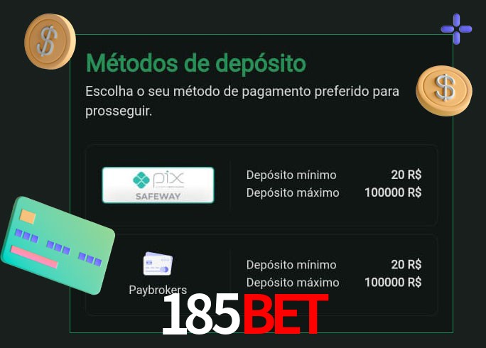 O cassino 185bet oferece uma grande variedade de métodos de pagamento